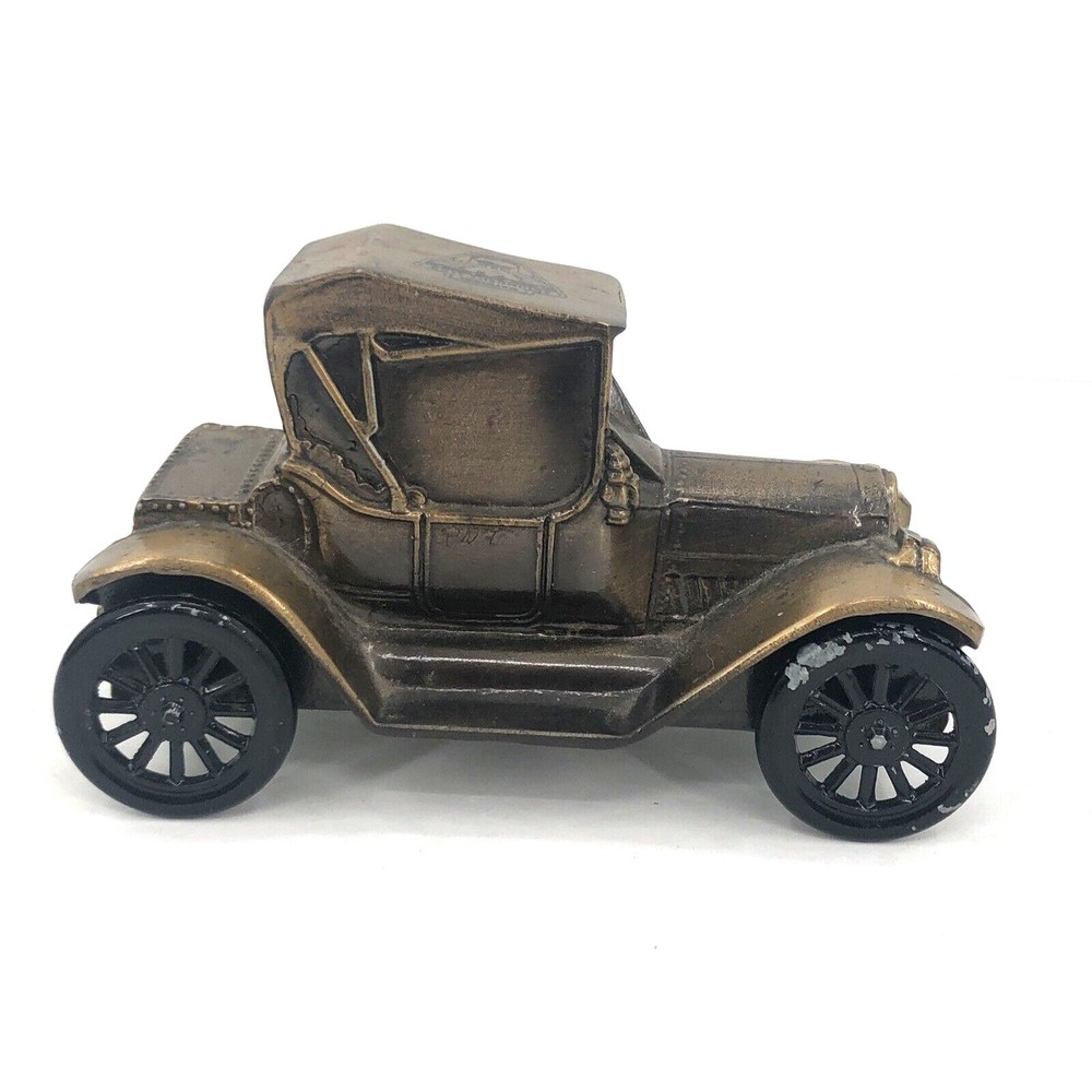 Banthrico Diecast Metal Car Bank National Automobile Club Copper Color 1974 FLAW
